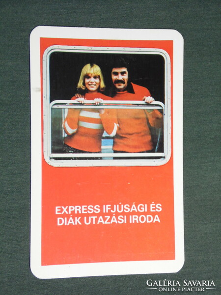 Kártyanaptár, Experss utazási iroda, MÁV vasút, utazás, férfi, női modell, 1979,   (4)