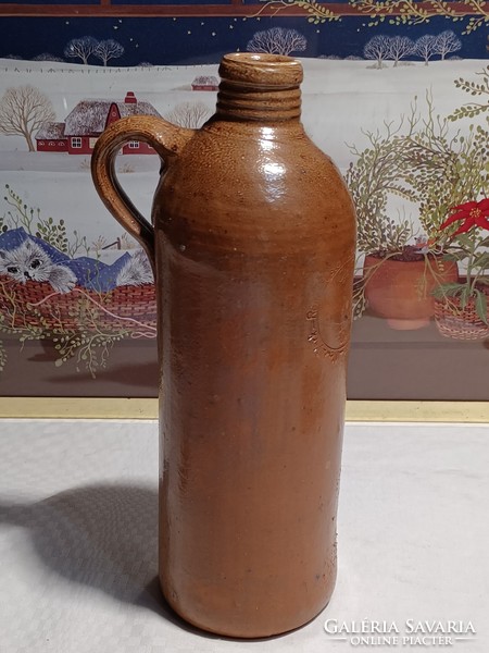 Old German distillate ceramic mineral water bottle