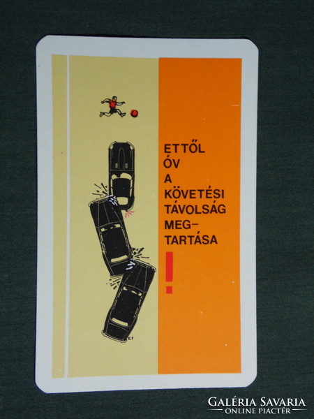 Kártyanaptár, Közlekedésbiztonsági tanács, grafikai rajzos, baleset megelőzés, 1979,   (4)