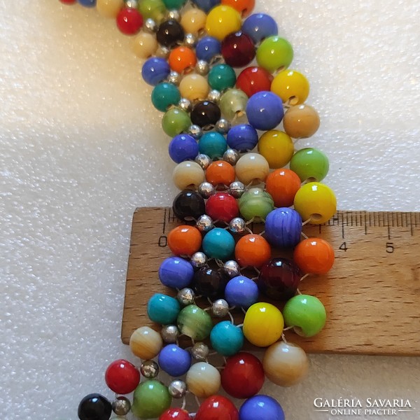 Glass berry long necklace with tie