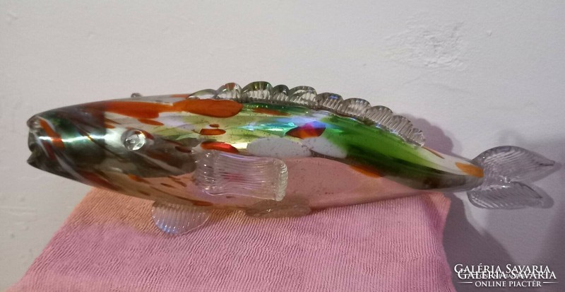 Old colored glass fish