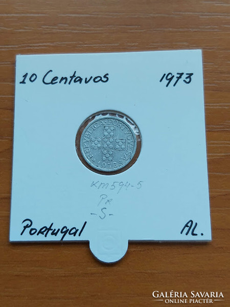 Portugal 10 centavos 1973 alu. In a paper case