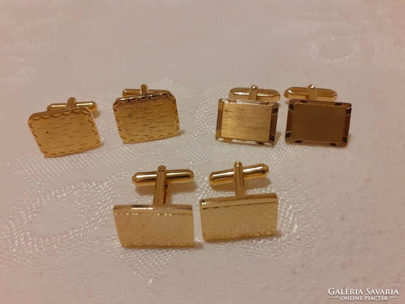 3 Pair of gold cufflinks