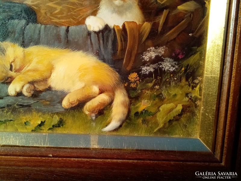 Kitten oil painting