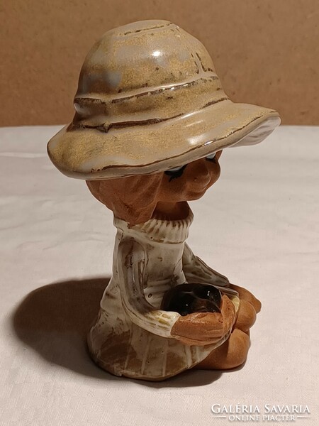 Unique ceramic figurine of a little girl without markings