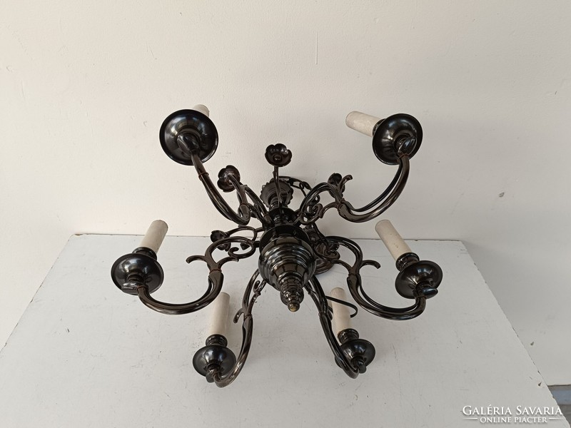 Used small chandelier painted metal 6 arms external wired 743 8376