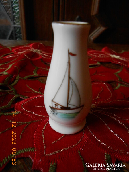 Hollóházi Balatoni emlék mini váza