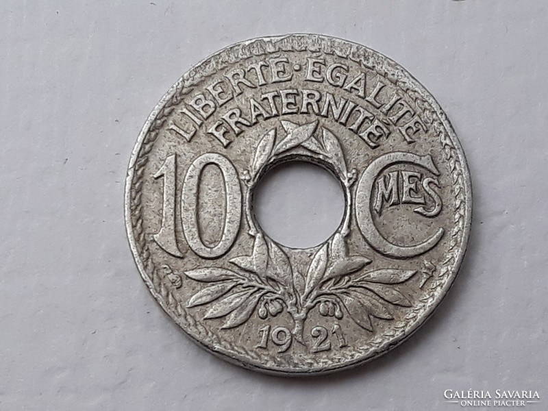 Franciaország 10 Centimes 1921 érme - Francia 10 Cent 1921 külföldi pénzérme