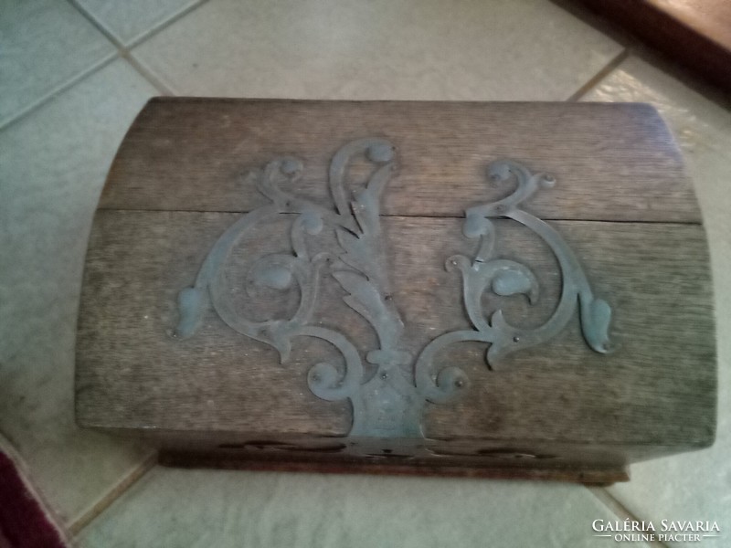 Metal-lined oak chest