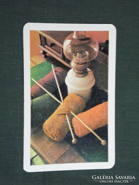 Card calendar, card calendar, röltex betex textile store, yarn, kerosene lamp, 1978, (4)
