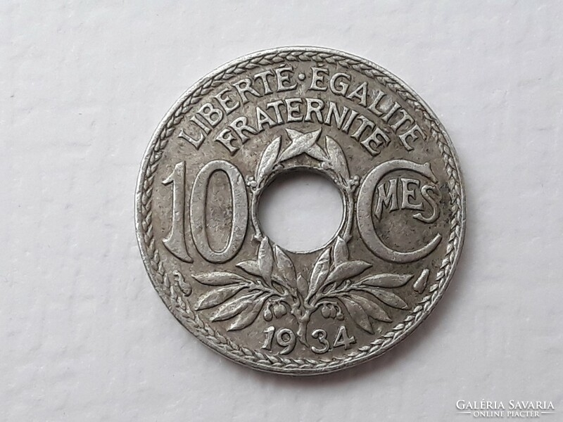 Franciaország 10 Centimes 1934 érme - Francia 10 Cent 1934 külföldi pénzérme