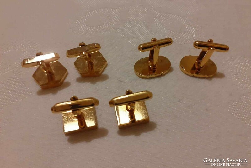 3 Pair of gold cufflinks