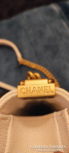 Chanel caviar quilted medium boy - ivory colored handbag