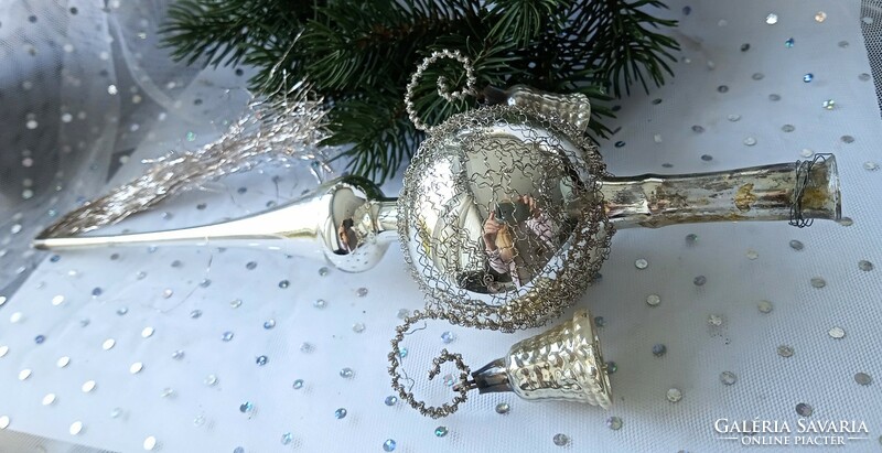 Old wire bell Christmas tree ornament top decoration 28cm