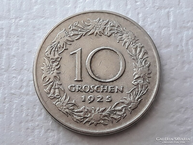 10 Groschen 1925 érme - Osztrák 10 gröschen 1925 külföldi pénzérme
