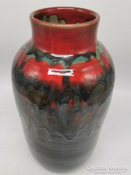Nagy, 35 cm retro váza, magyar iparművészeti kerámia, masszív, nehéz
