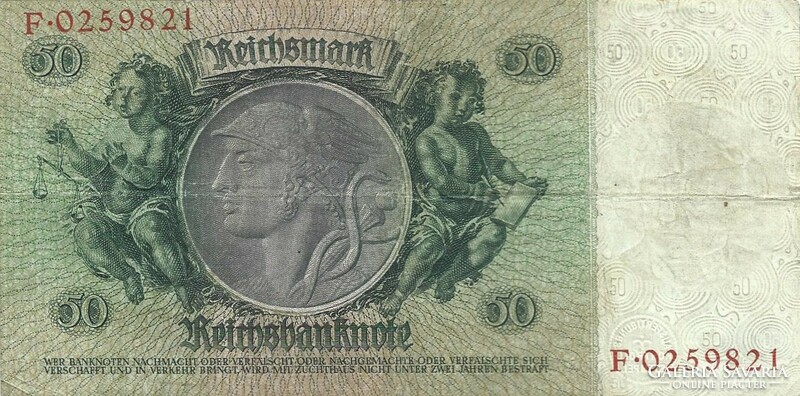 50 reichsmark 1933 Németország Vízjel David Hansemans 3.