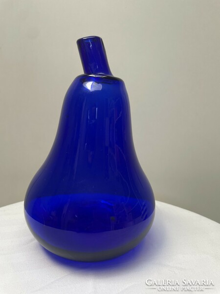 Vintage cobalt blue pear shaped vase