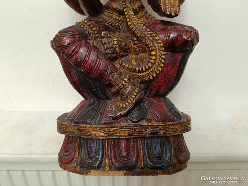 Antique Hindu Hindu Buddhist Wooden Statue Lakshmi Laksmi Goddess India 469 8246