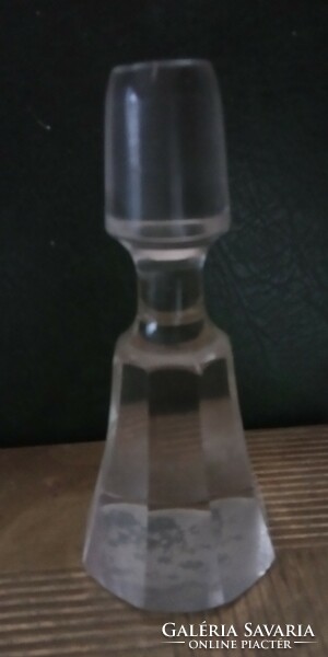 Antik öntött csiszolt üveg kiöntő butélia boros likőrös kínáló szervírozó karaffa  0,5 l + üvegdugó