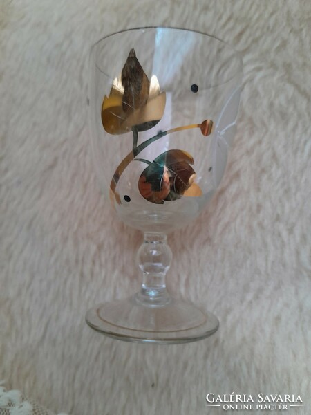Antique hand-painted glass 10 cm