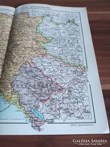 Bosnia and Herzegovina, Dalmatia, Montenegro, one page of Réva's great lexicon, 1911
