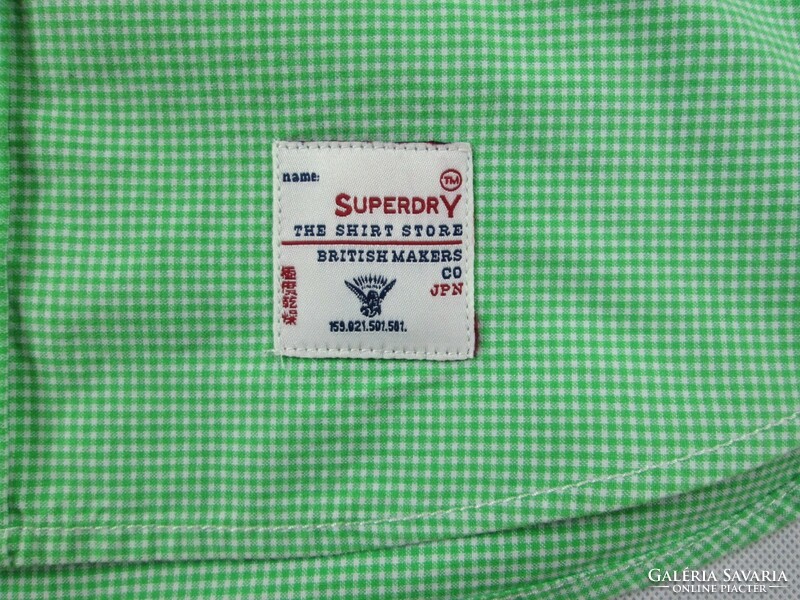 Original superdry (s) sporty elegant small check short sleeve men's shirt