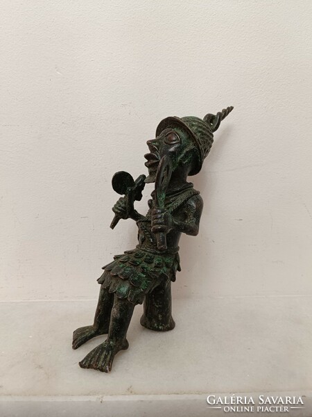 Antique African Statue Benin Bronze Warrior Benin 455 8191