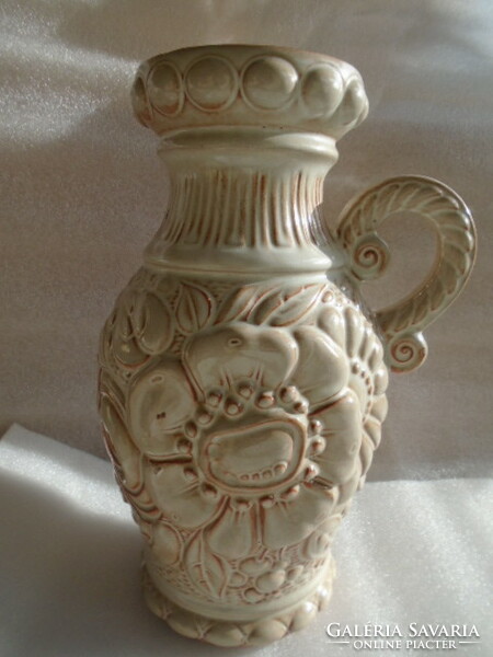 Antik nagyméretű füles váza csodálatos színben  pompázik cca 3-4 literes 29 cm