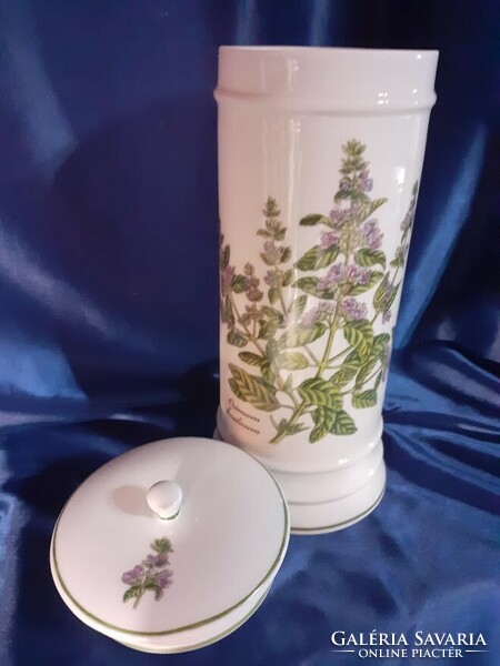 Porcelain apothecary pot basil (ocimum basilicum)