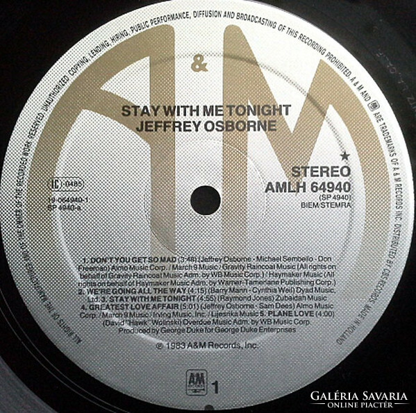 Jeffrey Osborne - Stay With Me Tonight (LP, Album)