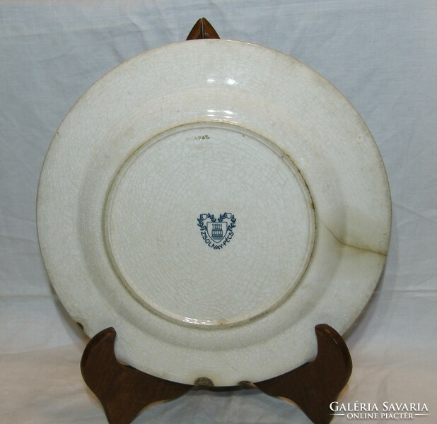 Antik  Zsolnay Szívpecsétes tányér - 26 cm