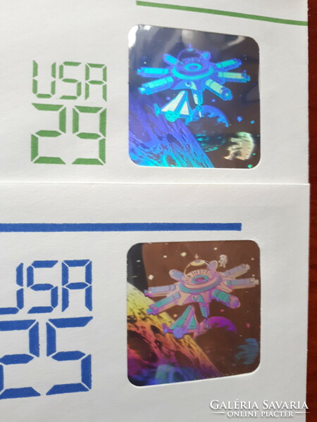 2 db hologramos USA postatiszta boríték űrkutatás témában