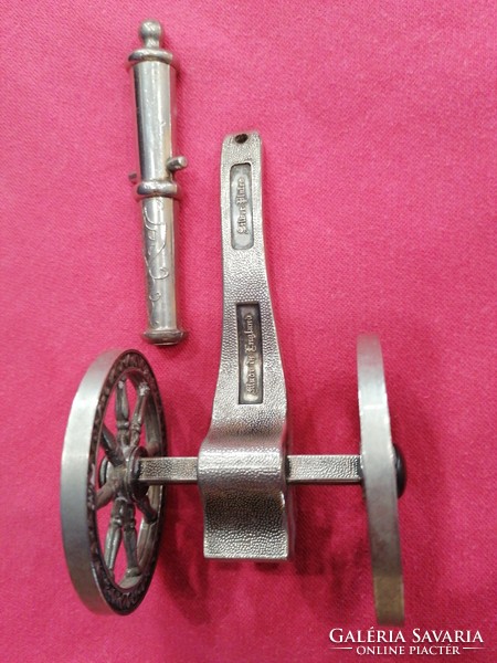 Old silver-plated decorative cannon