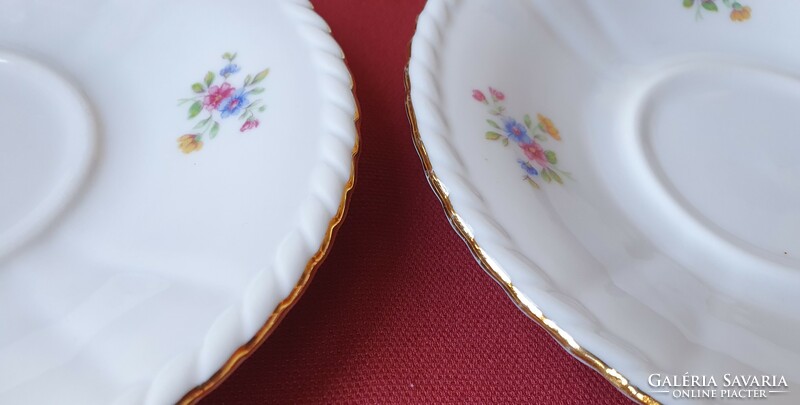 4 pieces Weissen Bavaria German porcelain saucer small plate plate with flower pattern