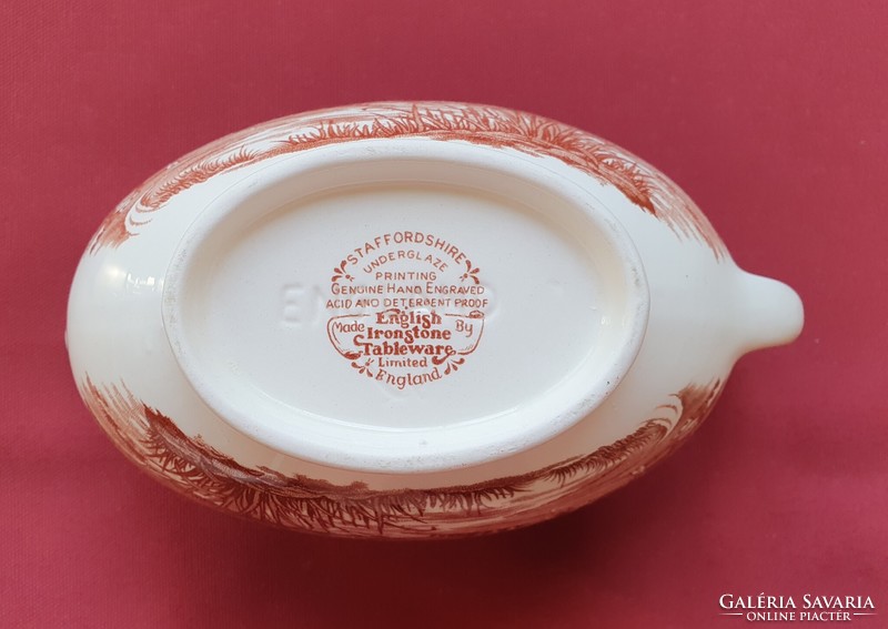 Staffordshie ironstone limited English scene brown porcelain sauce sauce bowl pourer