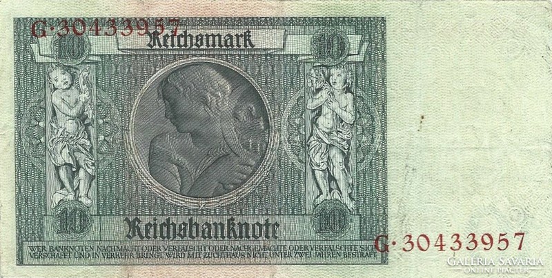 10 reichsmark 1929 Németország Vízjel A.Truer