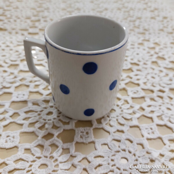 Zsolnay blue polka dot mug, cup