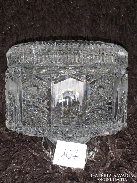 Large oval crystal bonbonier with lid 17x11x11 cm