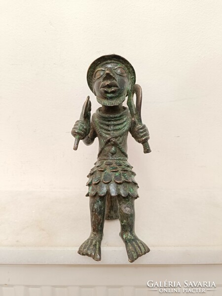 Antique African Statue Benin Bronze Warrior Benin 455 8191