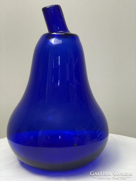 Vintage kobaltkék körte alakú váza