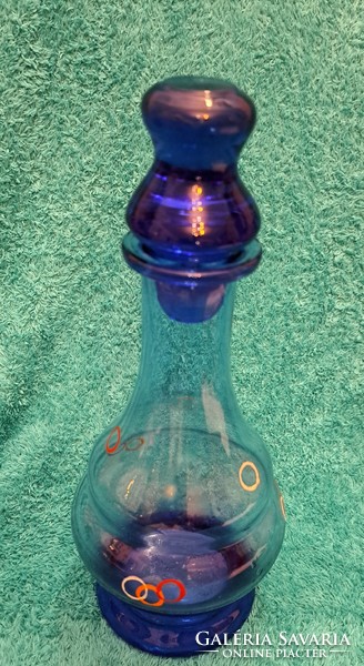 Kék likőrös üveg, palack (M4382)