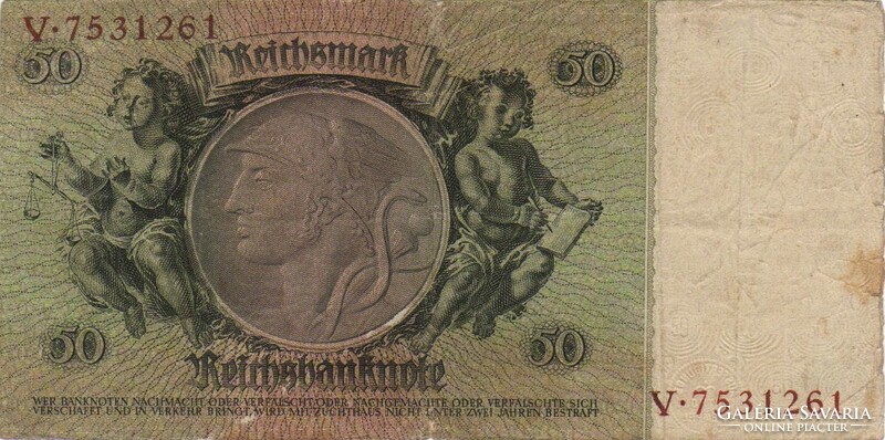 50 reichsmark 1933 Németország Vízjel David Hansemans 2.