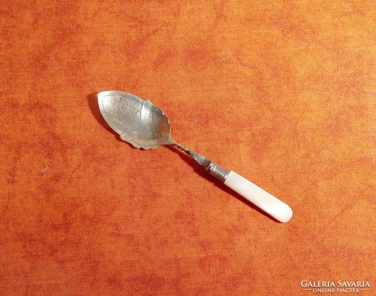 Antique English jam spoon, silver plated, larger