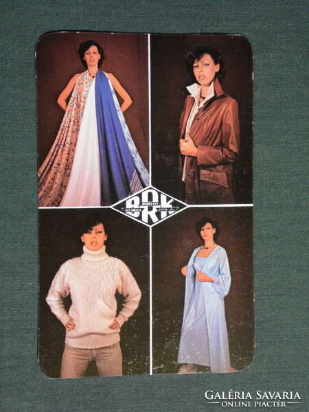Card calendar, brk clothing company, baja, kiskunhalas, kecskemét, erotic female model, 1980, (4)