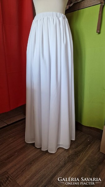 Wedding asz51 - maxi snow-white muslin skirt with an open front