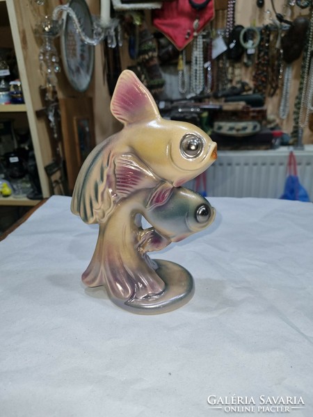 Old industrial ceramic fish figure