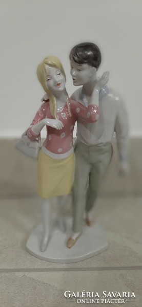 Porcelán figura,Unterweissbach,szerelmes pár