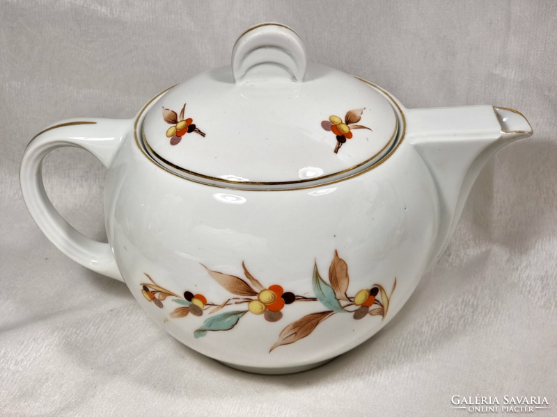 Drasche flower pattern gold rim painted tea/coffee pot.