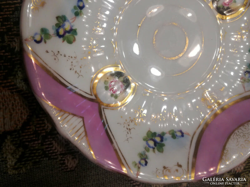 P&s portheim & söhne, chodau 1847-1872 hand-painted Viennese rose porcelain plate - art&decoration